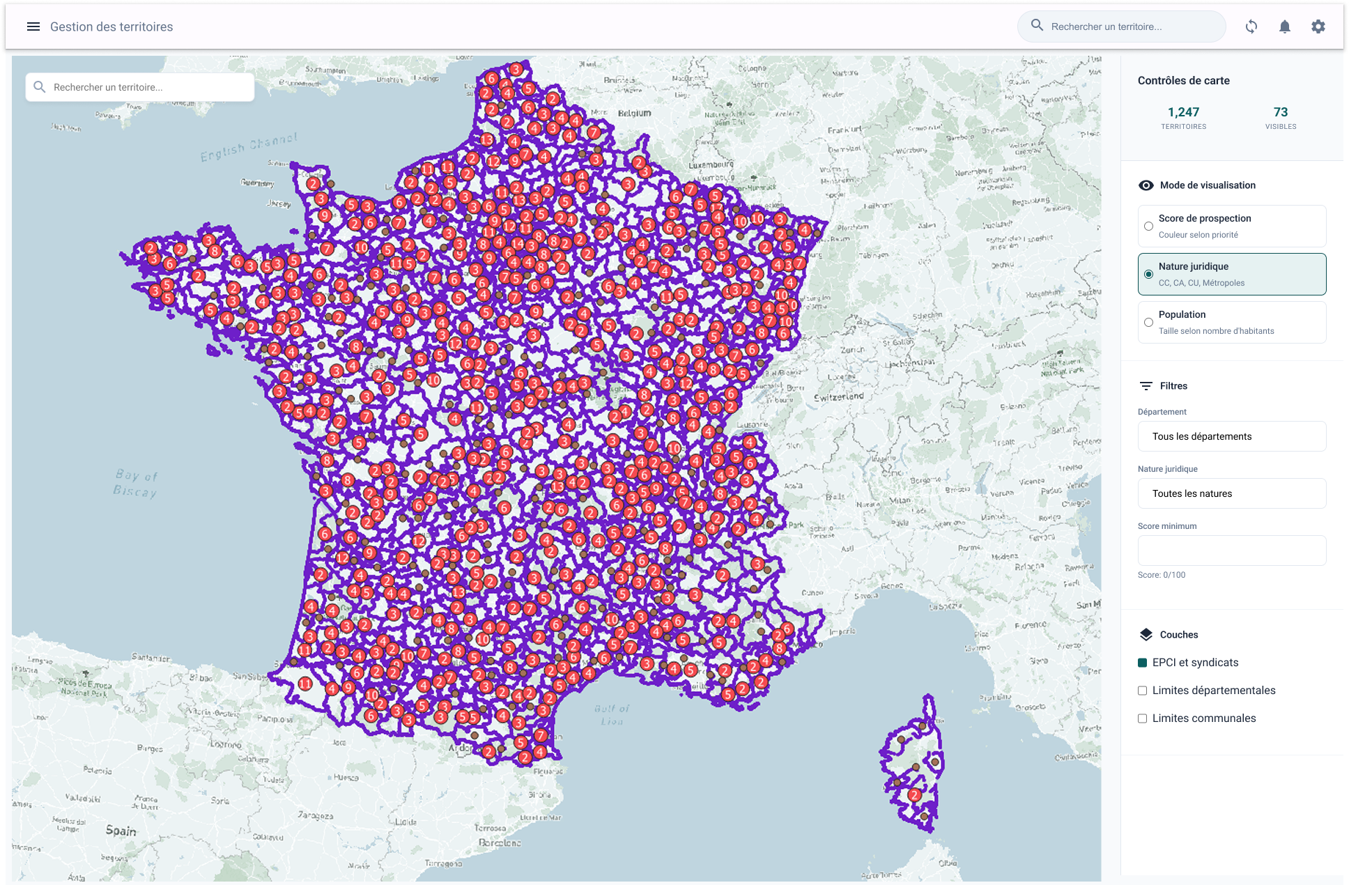 Aperçu de Cartographie Interactive